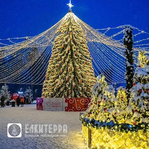 Царская световая искусственная уличная елка высотой 10 метров